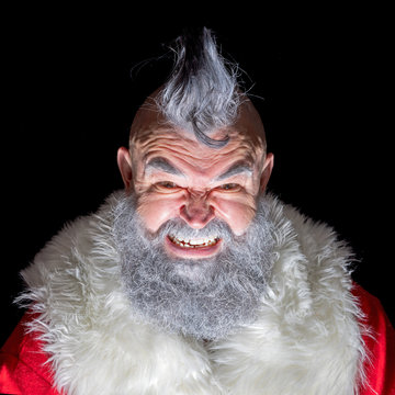 Scary Santa Claus With A Mohawk