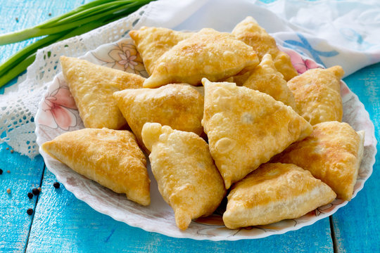 The Indian national dish of samosas, fried dough and vegetable s