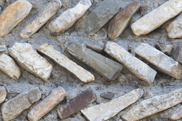 Stone surface with bulging bulk rocks