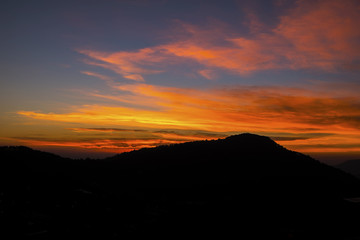 sunset in the mountains