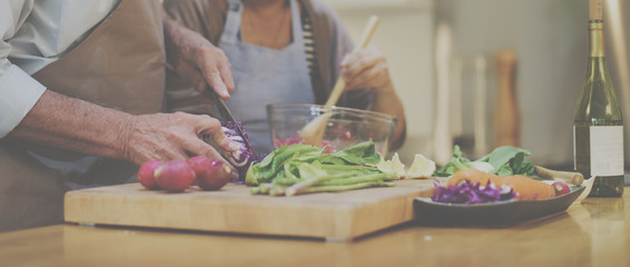 Family Cooking Kitchen Preparation Dinner Concept