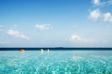 Infinity Pool in Maldives Beauty In Nature Concept