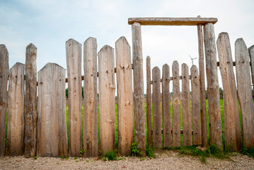 Wooden fence with entrance
