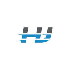 Simple Modern Dynamic Letter Initial Logo hj