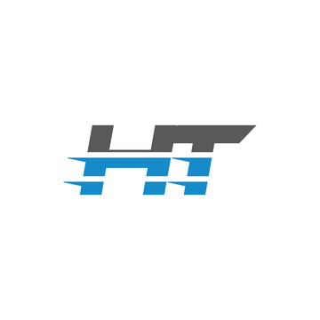 Simple Modern Dynamic Letter Initial Logo ht
