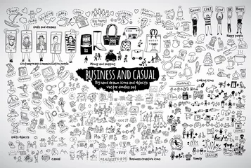 Fotobehang Big bundle business casual doodles icons and objects.  © Chief Crow
