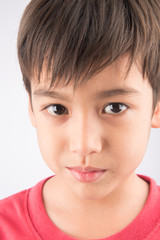 Close up face with smiling kid portrait