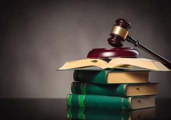 judge's gavel on a pile of books