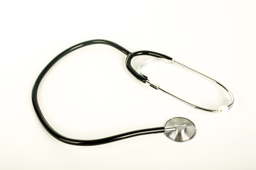 Black stethoscope isolated