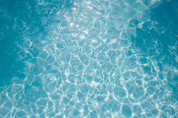 Blue swimming pool rippled water detail