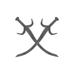 Crossed swords sign on white background. Vector illustration.