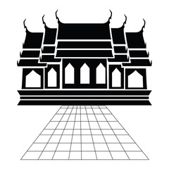 Pagoda and temple silhouette black icon - 101595321