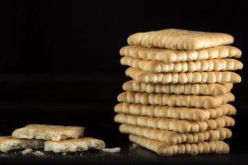 Stack of crispy crackers