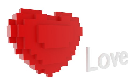 red heart of the blocks