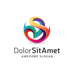 Abstract Color Flame Consulting Logo