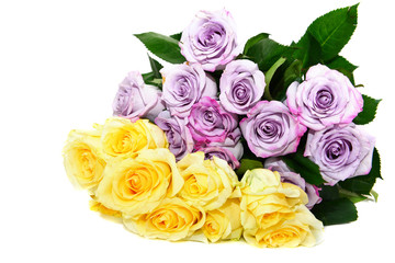 Yellow and purple  Roses Bouquet
