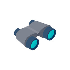Black binoculars isometric 3d icon 