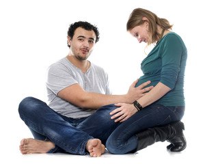 Fototapeta na wymiar man and pregnant woman