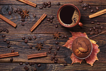 Coffee and chocolate cupcake
