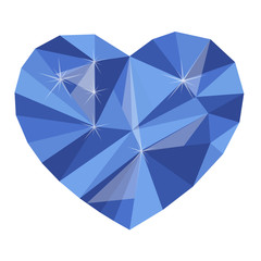 polygonal blue colored heart