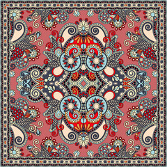 silk neck scarf or kerchief square pattern design in ukrainian s