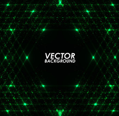 Abstract green lights technology background.