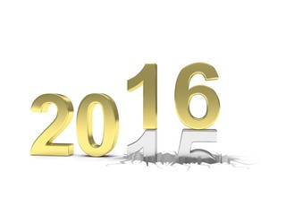 2015-2016 change new year 2016 isolated
