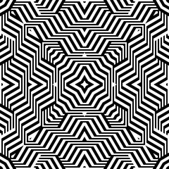 Design seamless monochrome lines geometric pattern