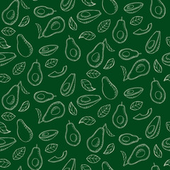 Seamless pattern with avocado