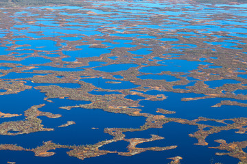 Fototapeta na wymiar Aerial photos of arctic tundra wetlands