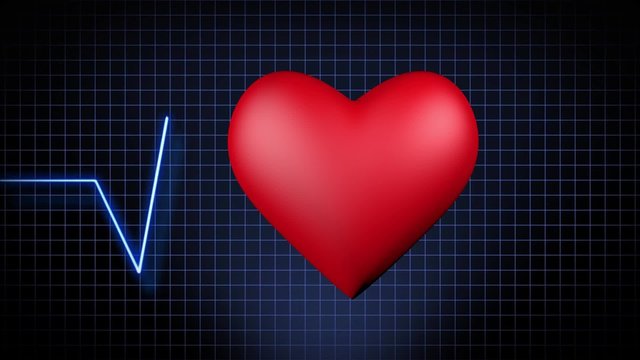 Schlagendes Herz mit EKG Kurve