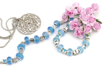 Pandora bracelet and beads, modern fashion jewelry