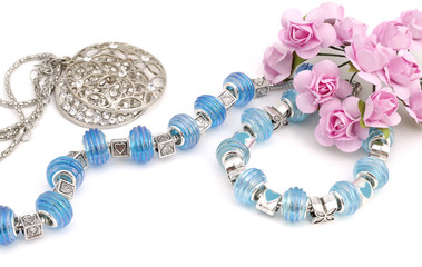 Pandora bracelet and beads, modern fashion jewelry