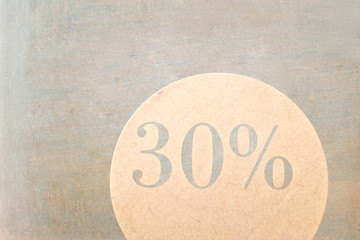  sale sign - 30 percent on vintage ancient background