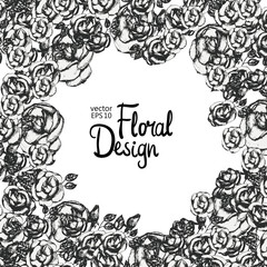 Vintage floral vector frame