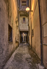 old alley in Guardiagrele, Abruzzo, Italy