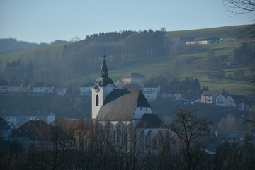 Steinbach an der Steyr, Fluss, Steyr, Steyrtal, Wehr, Dorf, Brücke, Kirche