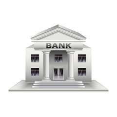 Bank building isolated on white vector
