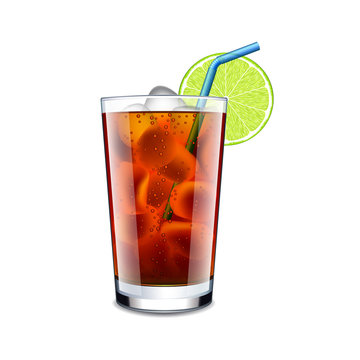 Long island cocktail isolated on white vector