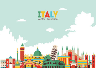 Italy skyline. Vector illustration - 101608741