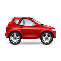 Red car isolated on white vector