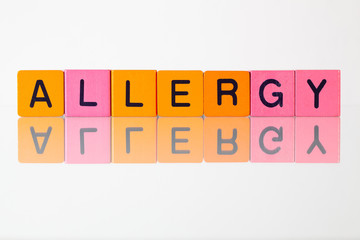 Allergy - an inscription from children's  blocks