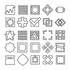 Vector set of Square and Rectangle experimental icons