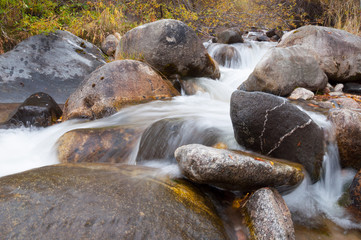 water stream running over rocks
