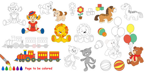 Fototapeta premium Kid toys. Big coloring book.
