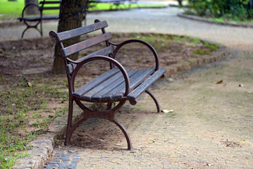 Vacant public bench in the square