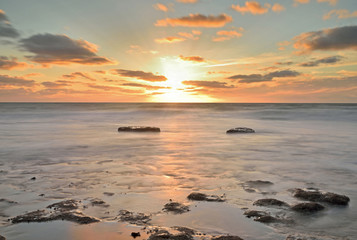 coucher de soleil sur la c&ocirc;te 