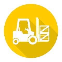 Forklift icon with long shadow