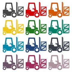 Forklift icons set