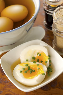 Ajitsuke Tamago, Japanese Sous Vide Slow Cooked Eggs. Non sharpen